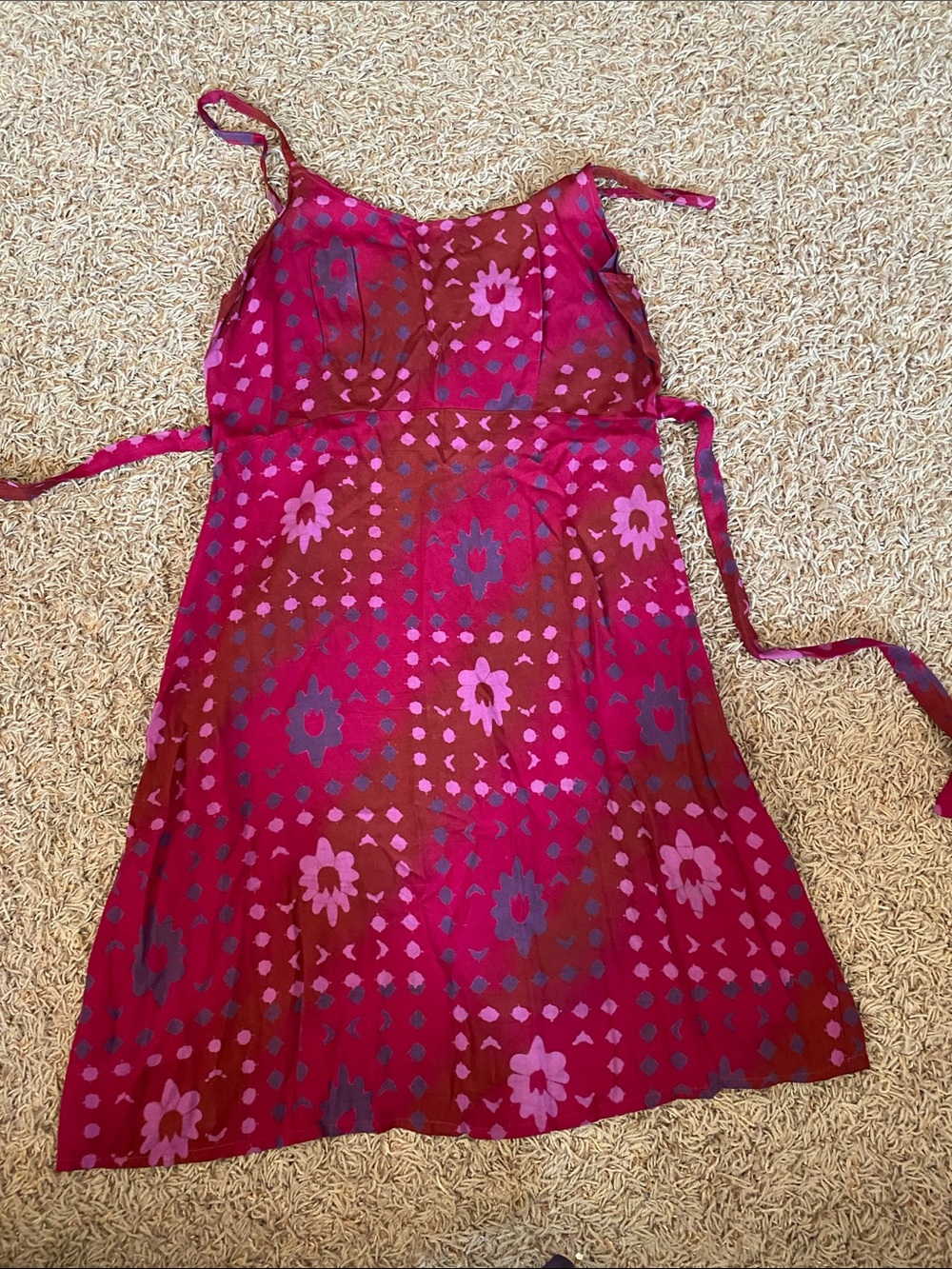 Tribal Girls' Magenta and Pink Floral Print Sundress
